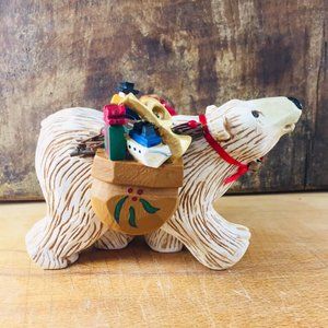 David Frykman 1998 DF1317 Polar Bear with Bag of Gifts Christmas Figurine